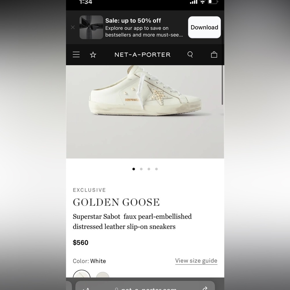 Golden goose pearl sabot 36